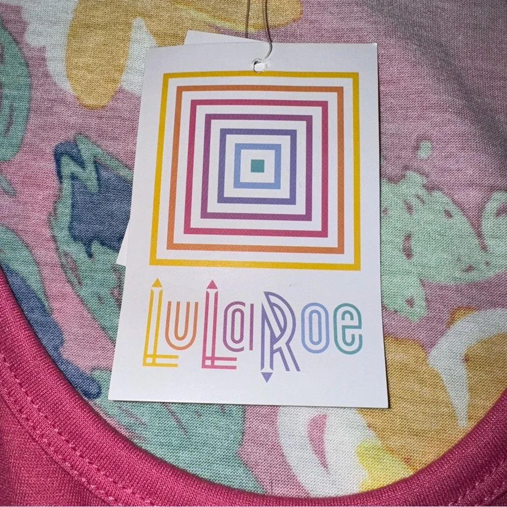 LuLaRoe Women’s Dress Bright Floral Pattern Size M Pink & More Sleeveless Scoop - Picture 7 of 8